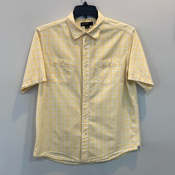 ⭐️ Cremieux Classics Yellow Plaid Short Sleeve Button-Up Shirt Men’s Large - Picture 1 of 12